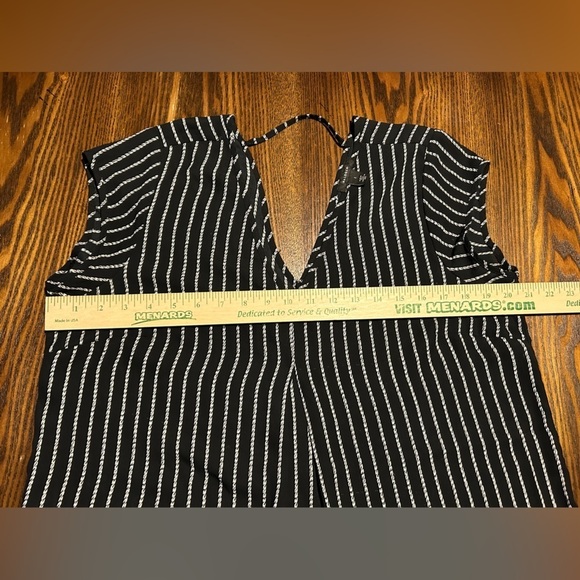 Halogen tunic blouse black white rope pattern women’s L double v-neck classic - Picture 11 of 14